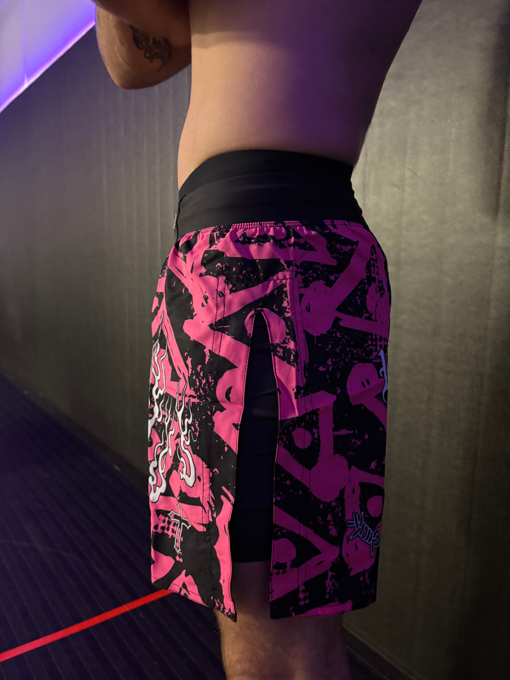 “FEAR NONE” high-cut MMA shorts
